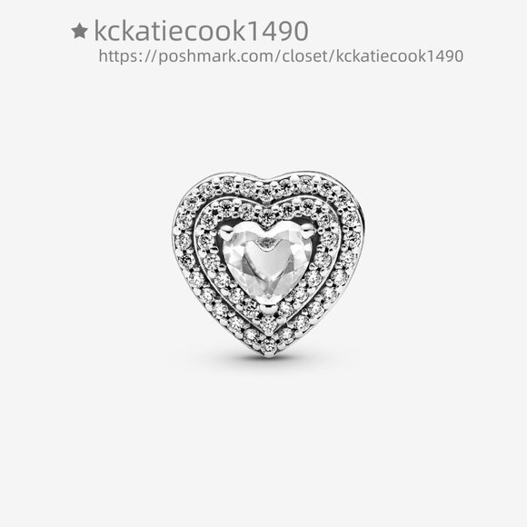 Pandora Sparkling Levelled Hearts Charm - Picture 3 of 4
